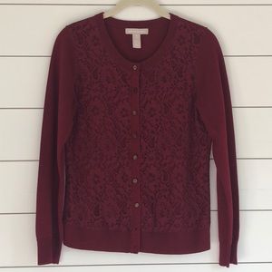 Banana Republic Lace Front Cardigan